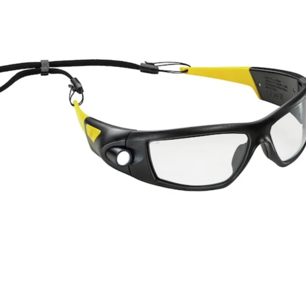 Safety glass with inspection light